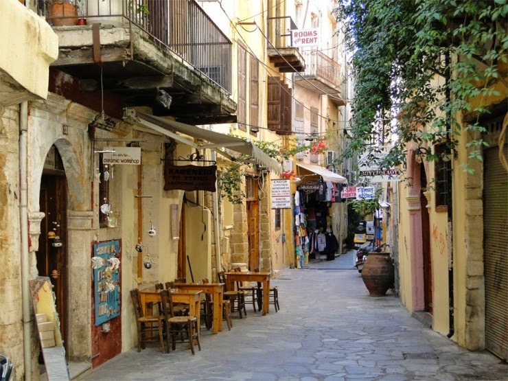 The Romantic Old Town of Chania in Crete, Hellas (Greece)