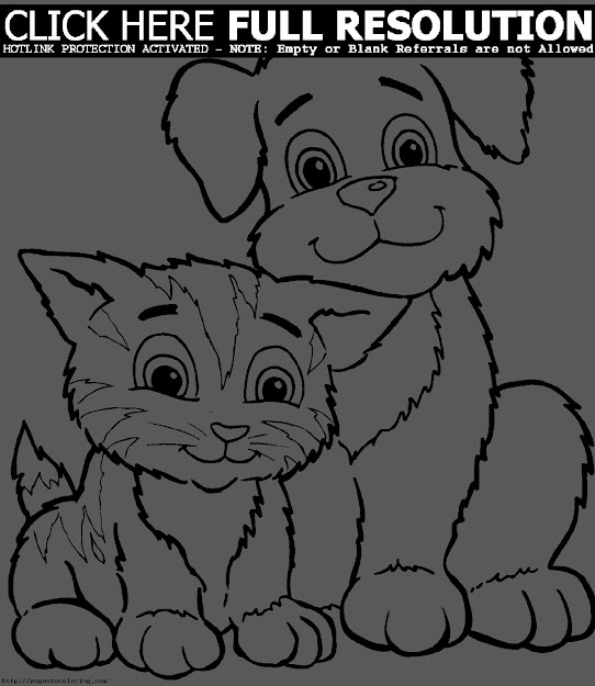Cute Cat And Dog Coloring Pages Animal Coloring Pages Of Within Dogs And Cats  Coloring Pages