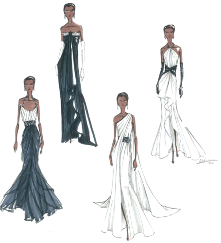 Long evening gowns