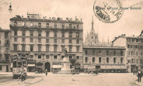 statua beccaria piazza grandi tram