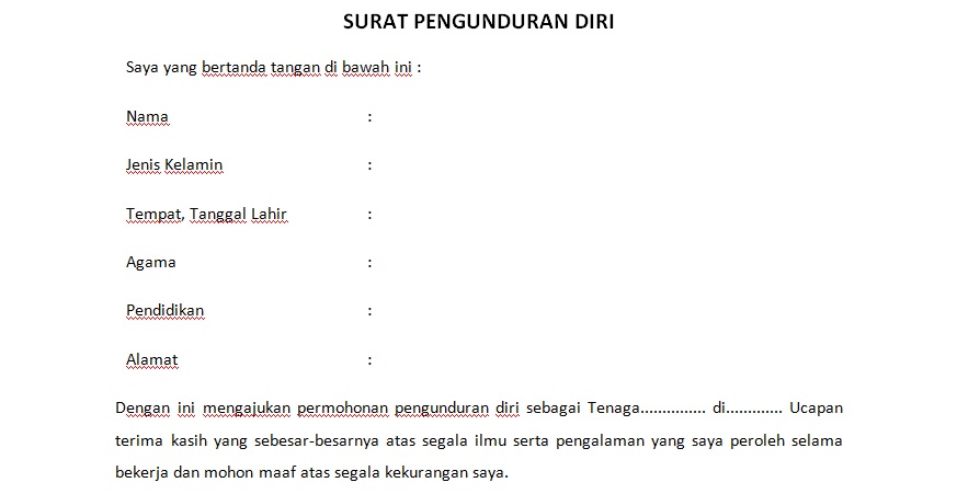 Contoh surat pengunduran diri sebagai tenaga honorer Apakah Anda bingung dalam membuat surat resign yang sopan dan baik tenang saja.