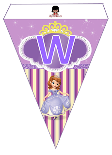 Banderines para Cumpleaños de la Princesa Sofía para Imprimir Gratis. Sofia the First Free Printable Bunting.