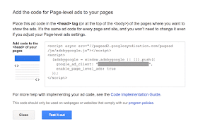 google adsense page-level ads code