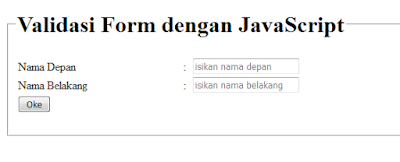 Validasi Form HTML dengan Java Script