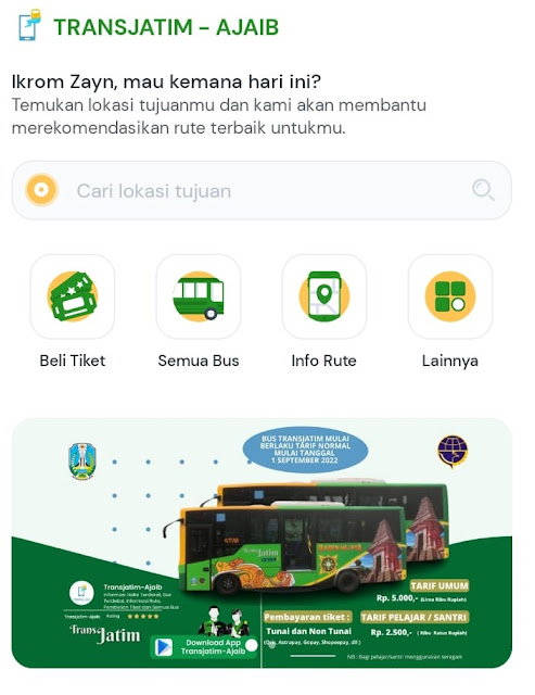 Cara menggunakan aplikasi Trans Jatim