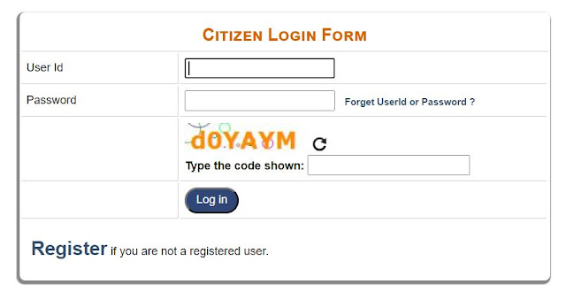 e-district Delhi login form