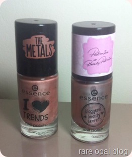 A comparison of two Essence Cosmetics Rose Gold nail polishes I Love Trends The Metals in Rose Beats and Bloggers' Beauty Secrets in Hello Beautiful! by Beauty Palmira