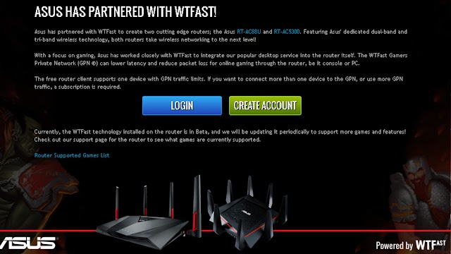 Asus Router with WTFast built-in for free