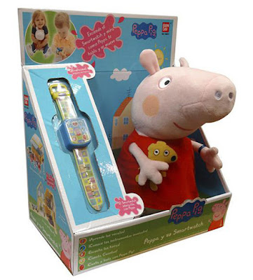 PEPPA PIG - Peluche Peppa y su Smartwatch | Bandai 2017 CAJA JUGUETE