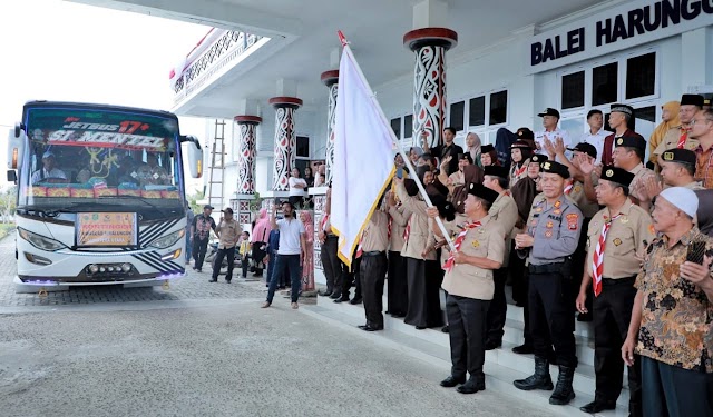 INI PESAN BUPATI SIMALUNGUN SAAT BERANGKATKAN KONTINGEN KWARCAB GERAKAN PRAMUKA KE CIBUBUR