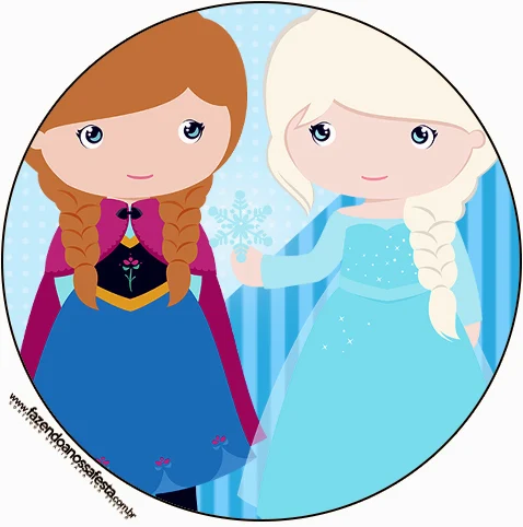 Toppers o Etiquetas de Frozen Niñas para Navidad Azul para imprimir gratis.