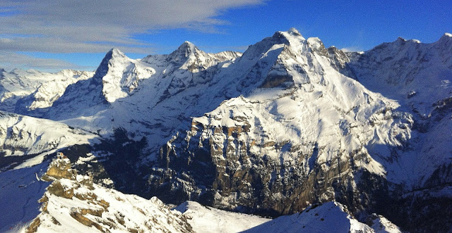 Eiger, Moch, and Jungfrau overlooking Interlaken in the Swiss Alps