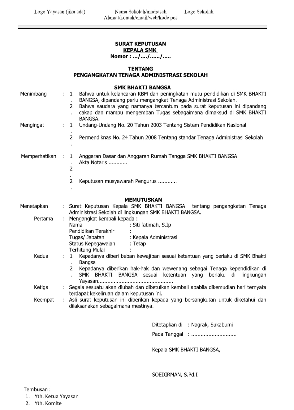 Download Sk Tata Usaha Sekolah Sd Smp Sma Terbaru Maxtrimus