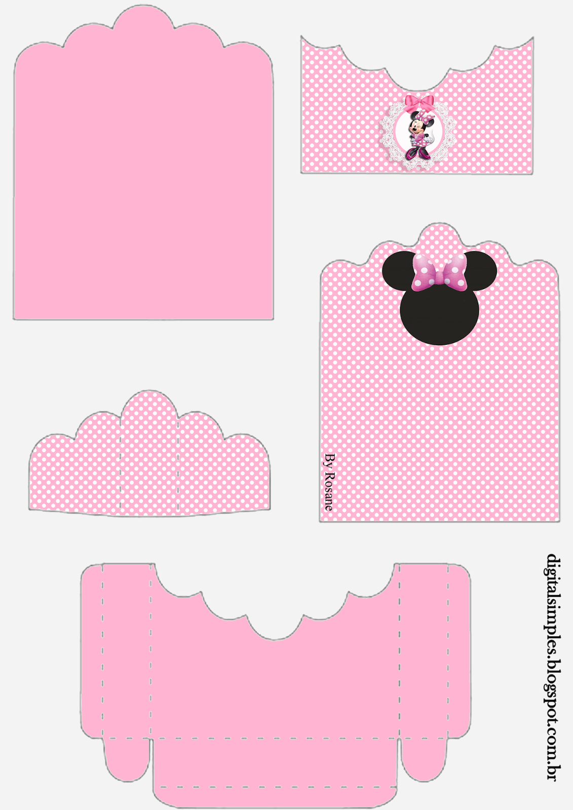 Minnie in Pink: Free Printable Candy Packages Support.