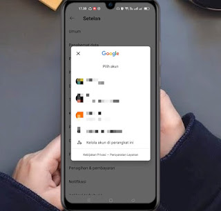 pilih akun Google yang terhubung dengan akun YouTube