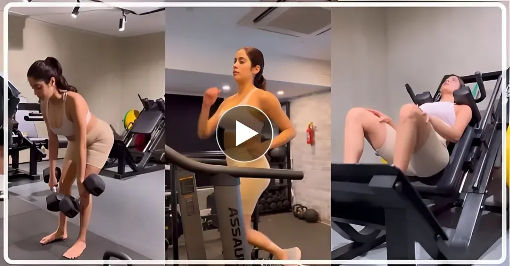 gym me janhvi kapoor ne kiya hot workout