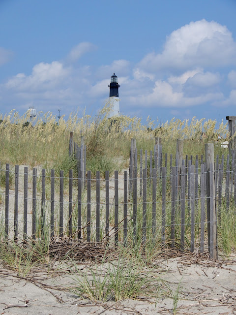 view of lighthouse from beach