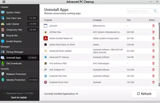 Uninstall Apps Advanced PC Cleanup