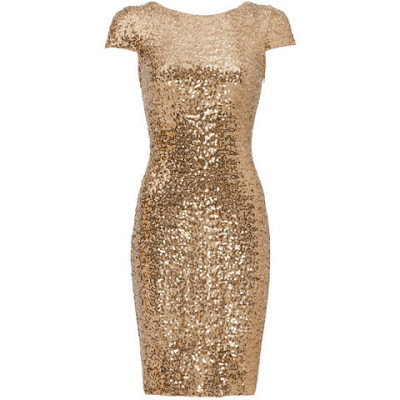 vestido paetes dourado