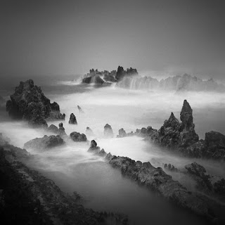 Beautiful black and white landscape in Indonesia