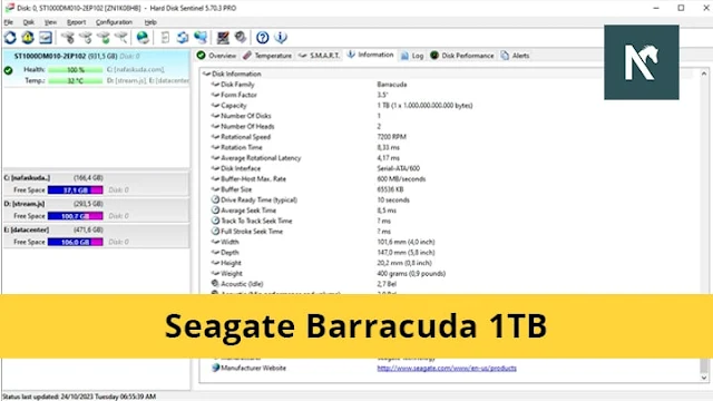 Pengujian Berapa Bandwith Hardisk Seagate Barracuda 1TB Hingga Bad Sector