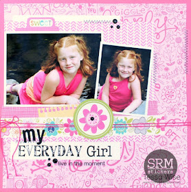 SRM Stickers Blog - My Everyday Girl Layout by Tessa Wise - #layout #stickers #twine #stickerstitches #girl