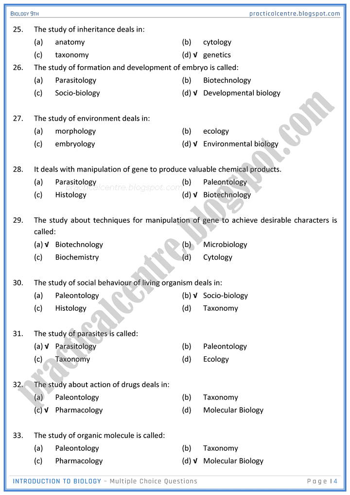 introduction-to-biology-mcqs-biology-9th-notes