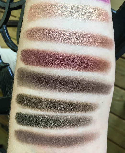 coastal scents shadow pots hot pots 2017 palette swatch swatches swatched cherry moss amaretto raisin berry cherry chocolate kodiak dark golden olive timeless taupe