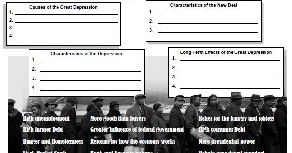 The Great Depression Worksheet - Ivuyteq