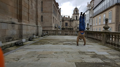 You know you're good when you can take a pictures and do a handstand at the same time
