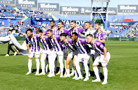 REAL VALLADOLID C. F. Temporada 2022-23. Joaquín, Kike Pérez, Javi Sánchez, Jordi Masip, Sergio Escudero. Óscar Plano, Iván Fresneda, Sergio León, Álvaro Aguado, Gonzalo Plata y Roque Mesa. GETAFE C. F. 2 REAL VALLADOLID C. F. 3 Sábado 01/10/2022, 16:15 horas. Campeonato de Liga de 1ª División, jornada 7. Getafe, Madrid, Coliseum Alfonso Pérez: 10.958 espectadores. GOLES: 0-1: 20’, Sergio León, de penalti. 1-1: 29’, Borja Mayoral. 2-1: 31’, Damián Suárez. 2-2: 37’, Sergio León. 2-3: 48’, Óscar Plano.