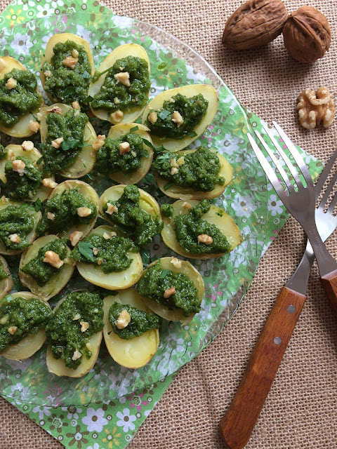 PATATAS CON PESTO DE PEREJIL RECETA