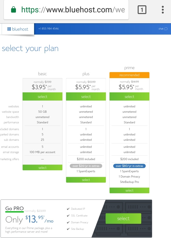 Awesome plans, Deal,bluehost