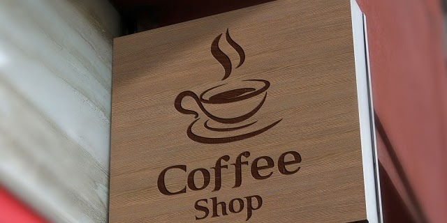 Coffee on wooden board