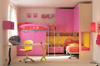 habitación rosa para niñas