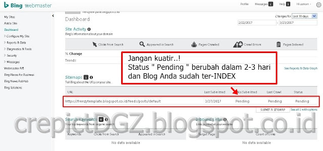 Cara Lengkap Daftar dan Submit Blog Ke Bing Webmaster