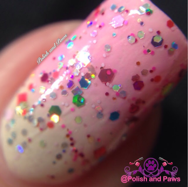 Glitter Lambs "Strawberry ShortCake" Glitter Topper Nail Polish