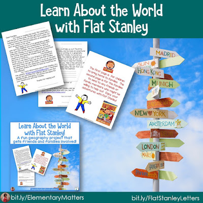 Learn About the World with Flat Stanley! This post contains ideas, books, information, links, and a freebie about getting Flat Stanley to help your students learn about Geography!