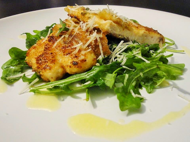 Crispy Sage Chicken with Rocket & Lemon Butter Dressing