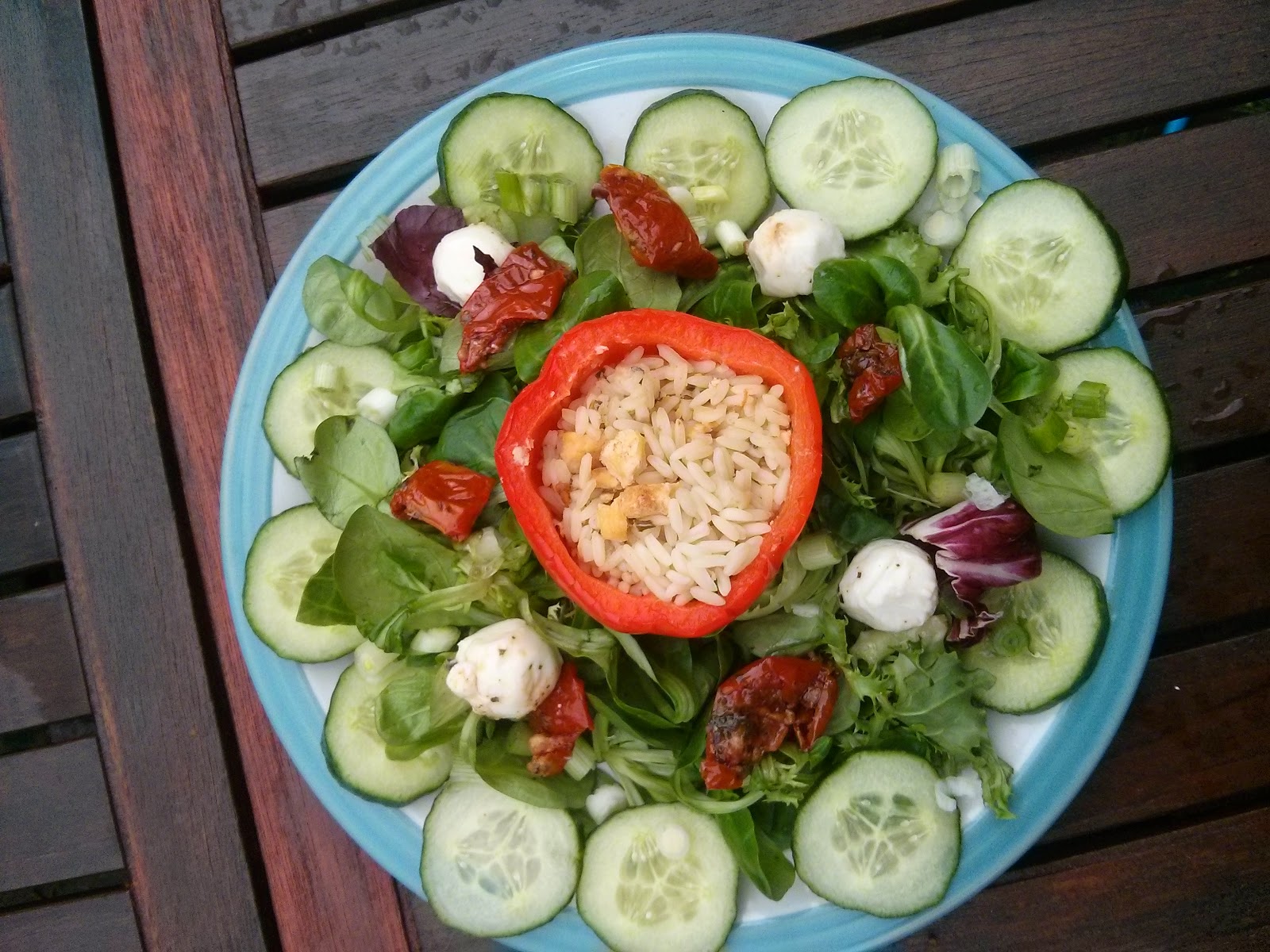 Stuffed Peppers with Salad - Egyptian Style