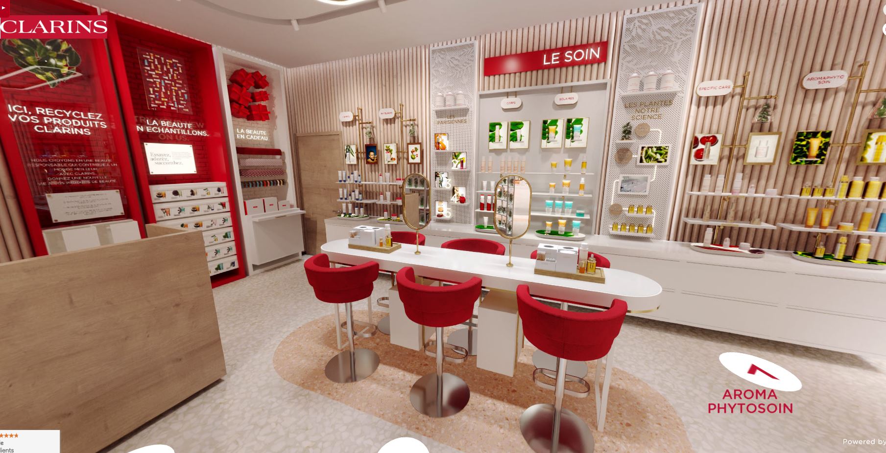 avis et test virtual store boutique beauté clarins