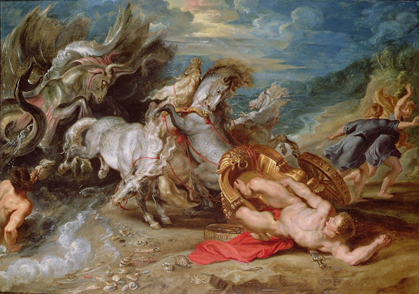 The Death of Hyppolytus by Rubens, Macabre Art, Macabre Paintings, Horror Paintings, Freak Art, Freak Paintings, Horror Picture, Terror Pictures