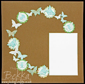 Epic Day This and That Butterfly Circle Scrapbook Page made by Stampin' Up! Demonstrator Bekka Prideaux for the Feeling Crafty Scrapbook Club
