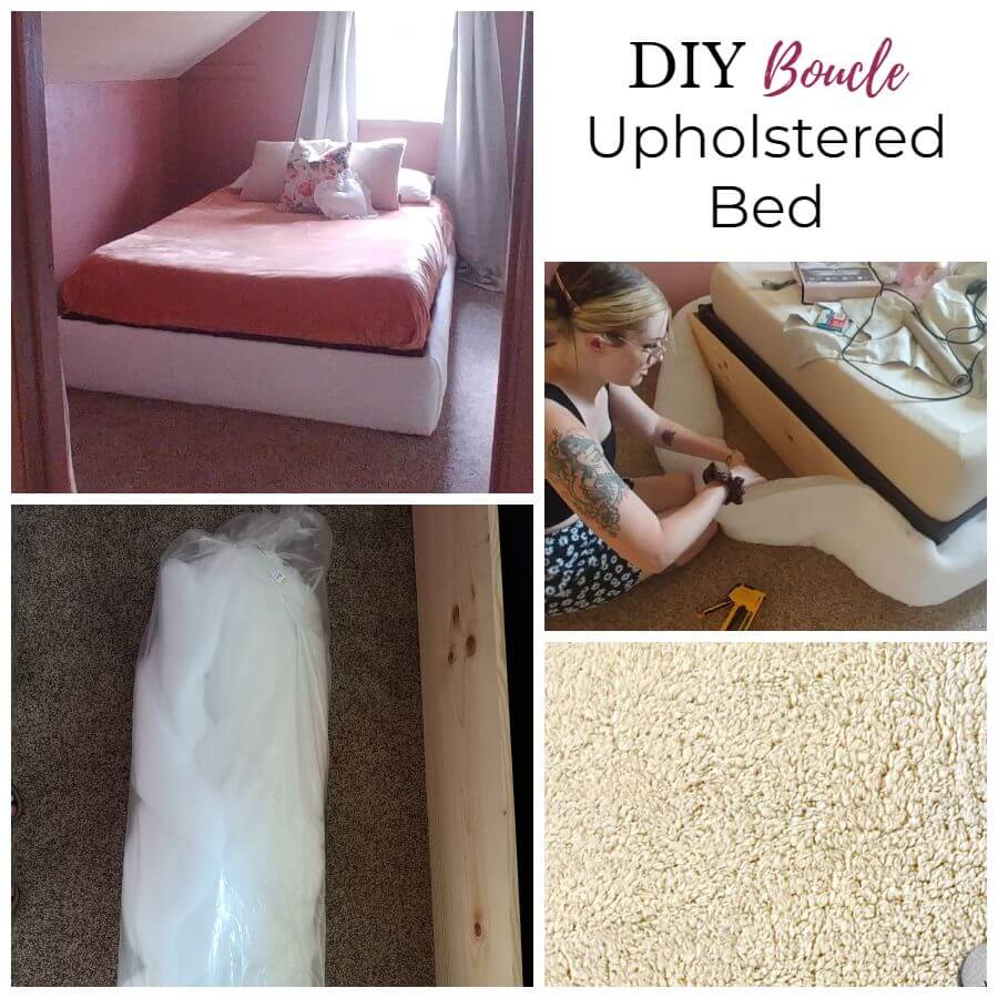 DIY Boucle Upholstered Bed Frame