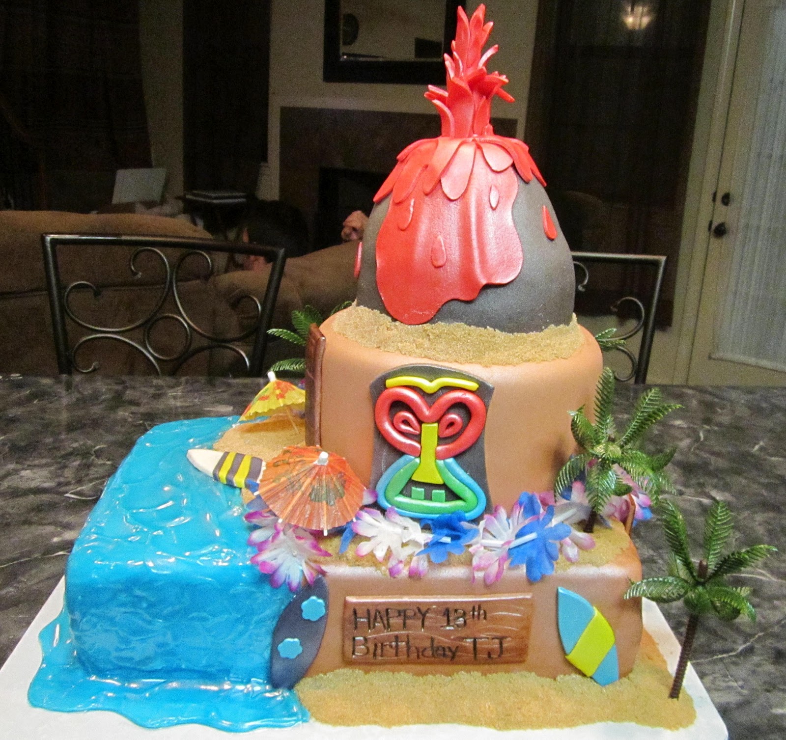 star wars wedding cake Luau Tiki Mask / Volcano Cake