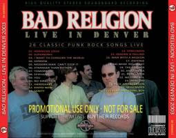 Bad Religion Live in Denver 2003 Back