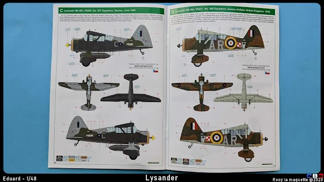 Notice de montage du Lysander d'Eduard au 1/48.