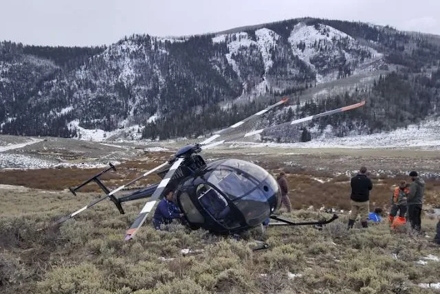 In the US, a deer hit a helicopter