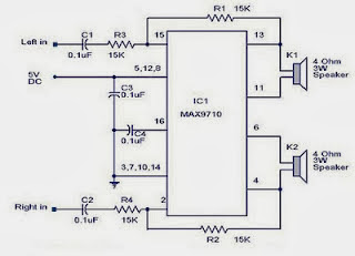 3 Watt Stereo Amplifier Circuit Diagram