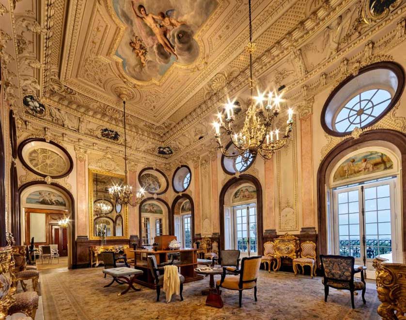 The lavish interior of the palace.